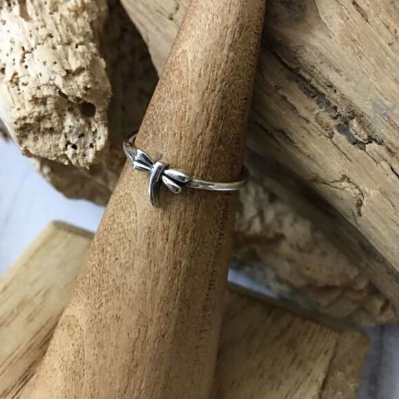 Dragonfly Sterling Silver Toe Ring Midi Ring - Picture 1 of 4